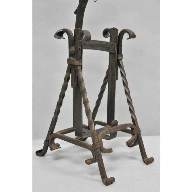 Antique German Arts & Crafts Wrought Iron Asbach Uralt 3 L Brandy Pourer Server For Sale In Philadelphia - Image 6 of 17
