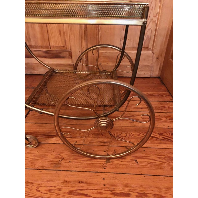 1950s Swedish Art Deco Style Brass Bar Cart attributed to Josef Frank for Svenskt Tenn, 1950s For Sale - Image 5 of 6