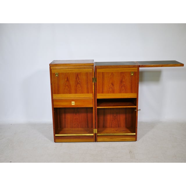 Mid-Century Folding Teak Bar Cabinet by Reno Wahl Iversen for Skovby, 1960s For Sale - Image 4 of 18