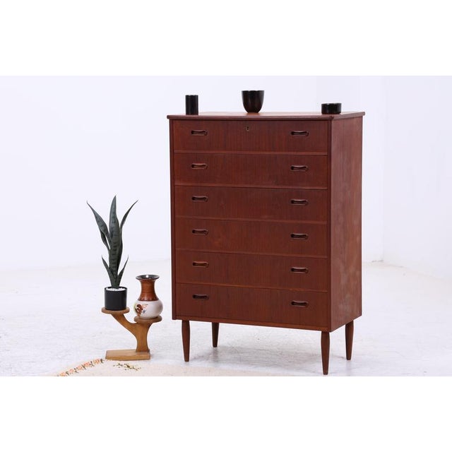 Mid-Century Teak Chest of 6 Drawers, 1960s For Sale - Image 13 of 13