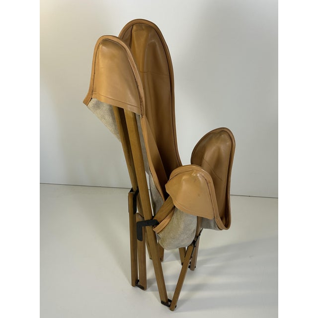 Beige Leather Tripolina by Fratelli Citterio, 1970s For Sale - Image 8 of 11