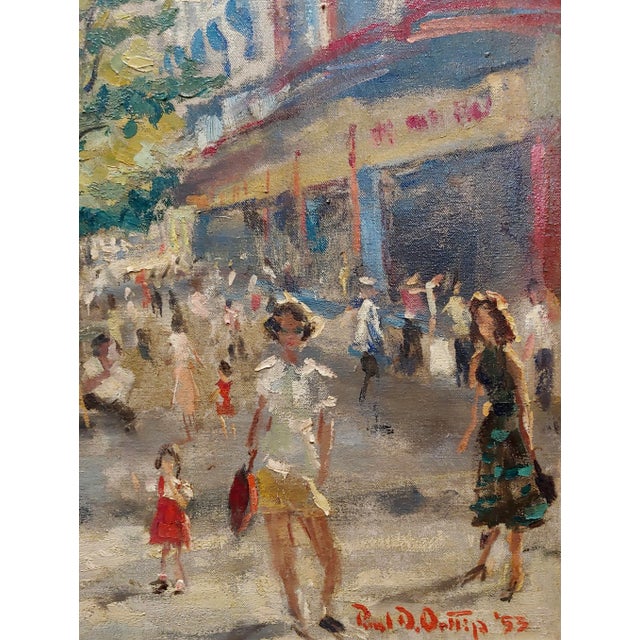 Paul Ortlip -1950s Palisades Amusement Park in Fort Lee New Jersey- Oil Painting For Sale - Image 4 of 10