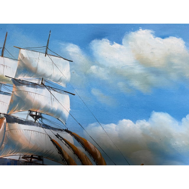 K.Dossi Original Sailing Ship Oil Painting, Nautical Seascape, Maritime Art For Sale - Image 10 of 12