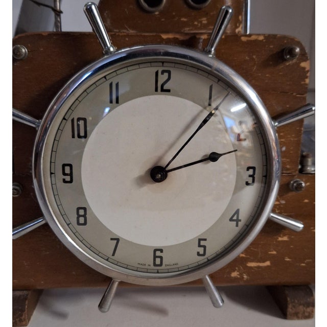 Vintage English Table Clock, 1950s For Sale - Image 9 of 11