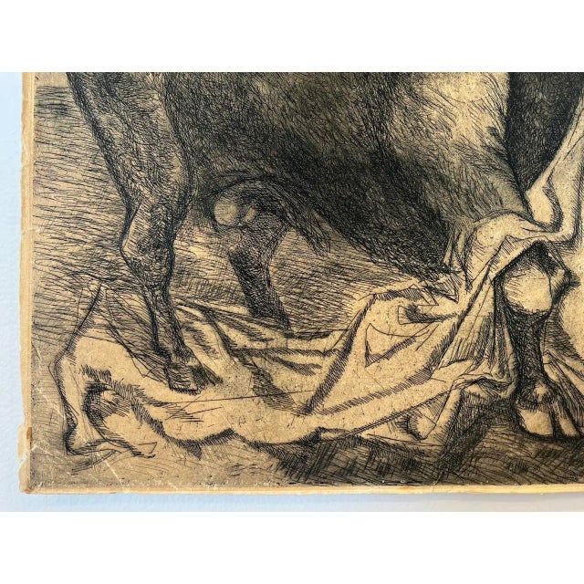 Midcentury Modern Matador and Bull Etching C.1950 For Sale In Reno/Lake Tahoe - Image 6 of 9