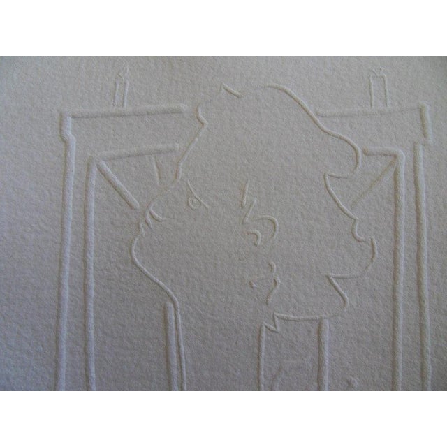 Jean Cocteau (1889-1963) (after) Man with Shoe Wood engraving by embossing Signed in the plate On paper from Moulin de...