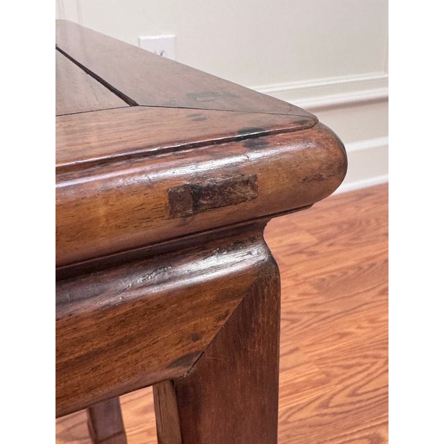 Wood Vintage Asian Modern Traditional Ming Style Solid Wood Accent Side Table For Sale - Image 7 of 12