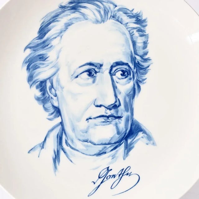 Johann Wolfgang Von Goethe Decorative Plate from Meissen, 1971, in Flawless conditions. Designed 1970 to 1979 This piece...