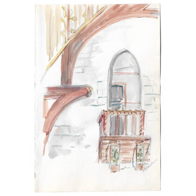 Watercolor by New York artist Myriam Cahn (1933-2018). Salmagundi Club named an award after her in 2019. Signed lower...
