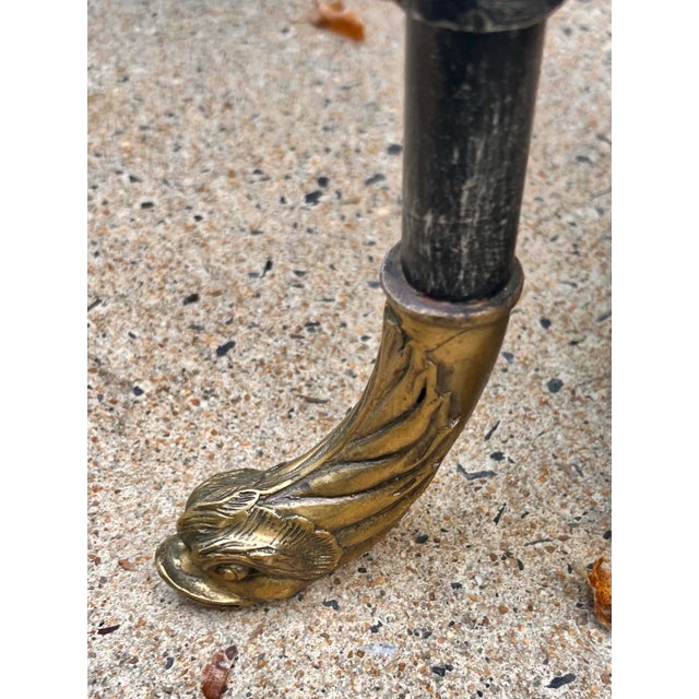 Theodore Alexander Vintage Theodore Alexander Regency Stacked Brass Jardiniere Plant Stand With Brass Koi Dolphin Feet For Sale - Image 4 of 8