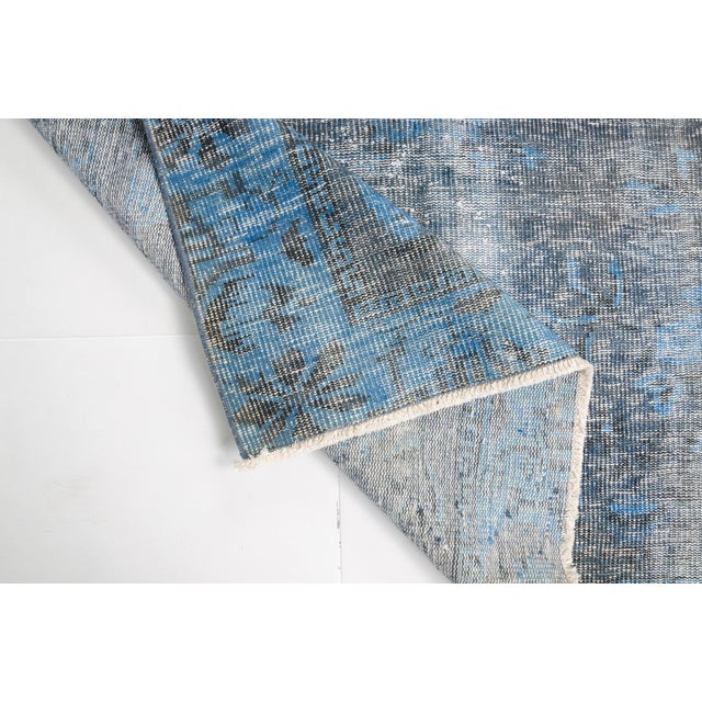 Blue Oushak Anatolian Area Rug For Sale - Image 4 of 10