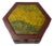 Oriental Hexagonal Red Color Mythical Figure Drawing Accent Box For Sale