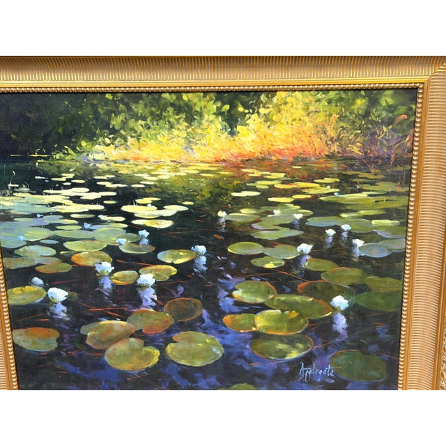 Barbara Applegate (American, b. 1954) Impressionist Water Lilies For Sale - Image 11 of 15