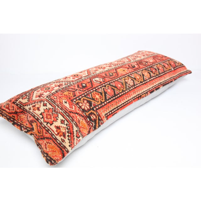 Antique Persian Melahir Cushion Cover – Handwoven 15" X 32" For Sale - Image 4 of 11