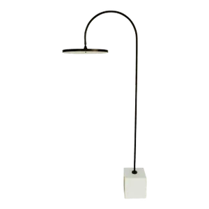 Arteriors Modern White Marble and Bronze Finished Nuri Floor Lamp
