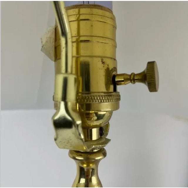 Hollywood Regency Pair of Vintage Waterford Crystal Table Lamps With Brass Accents and Original Shades For Sale - Image 3 of 8
