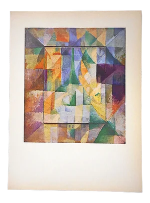 Vintage Mid 20th Century Modernist Lithograph-Robert Delaunay-Folio Size