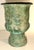 Large Vintage c.1996 Aged Verdigris Patina Brass Flower Motif Urn Weight: 33lbs.