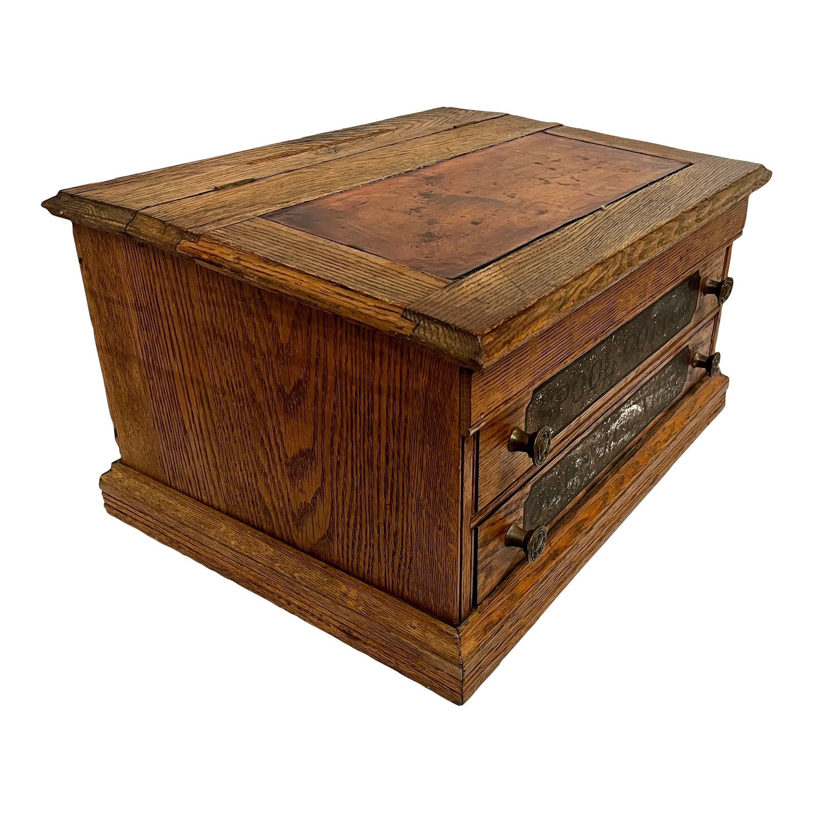 Early 1900s Clark's Oak Spool Cabinet | Chairish