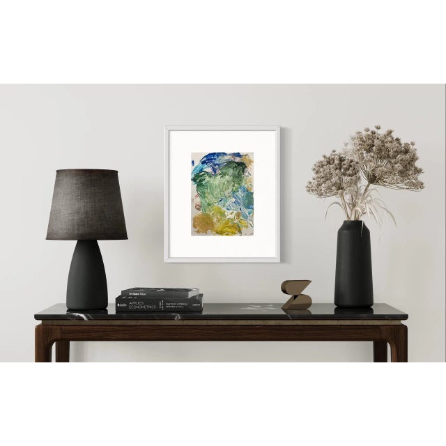 One painting from a complete series of abstract paintings made from an artist's palette. Full of vibrant color, and rooted...