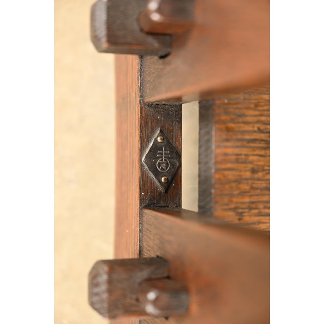 Roycroft Antique Mission Oak Arts & Crafts "Little Journeys" Bookstand, Circa 1910 For Sale - Image 10 of 13
