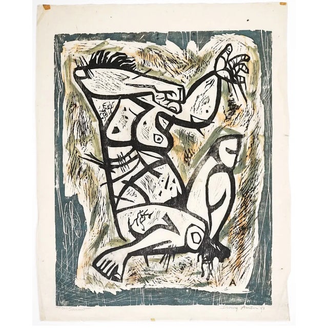 Irving Amen (1918-2011) "Sorrow," pencil signed, titled, dated 1953 and numbered 5 of 10. Combined shipping available,...