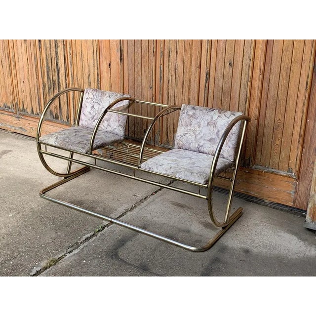 Mid-Century Modern Vintage Brass Bench, 1960s For Sale - Image 3 of 6