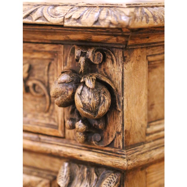 19th Century French Black Forest Carved Bleached Oak Buffet Cabinet For Sale - Image 15 of 18