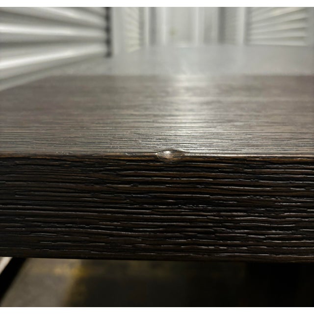 Attributed to Christian Liaigre Table Misaine This Table in Made of Wirebrushed and Grey Stained Solid Oak For Sale - Image 9 of 12