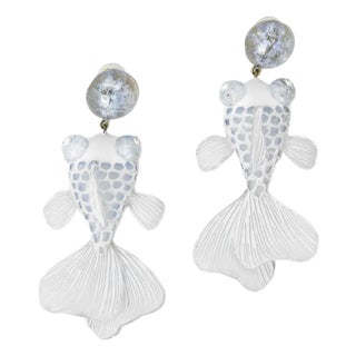 KOÏ, Pendant earrings, Blanc, Stud For Sale