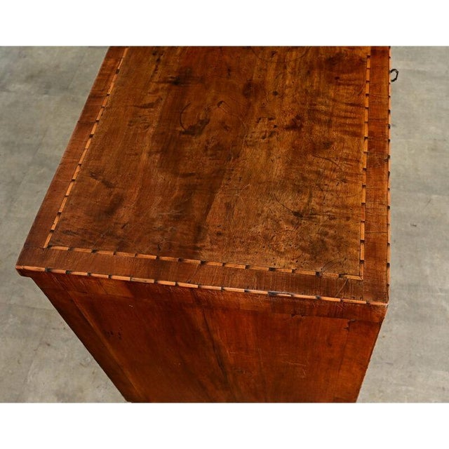 Brown Italian 19th Century Two-drawer Inlay Commode For Sale - Image 8 of 14