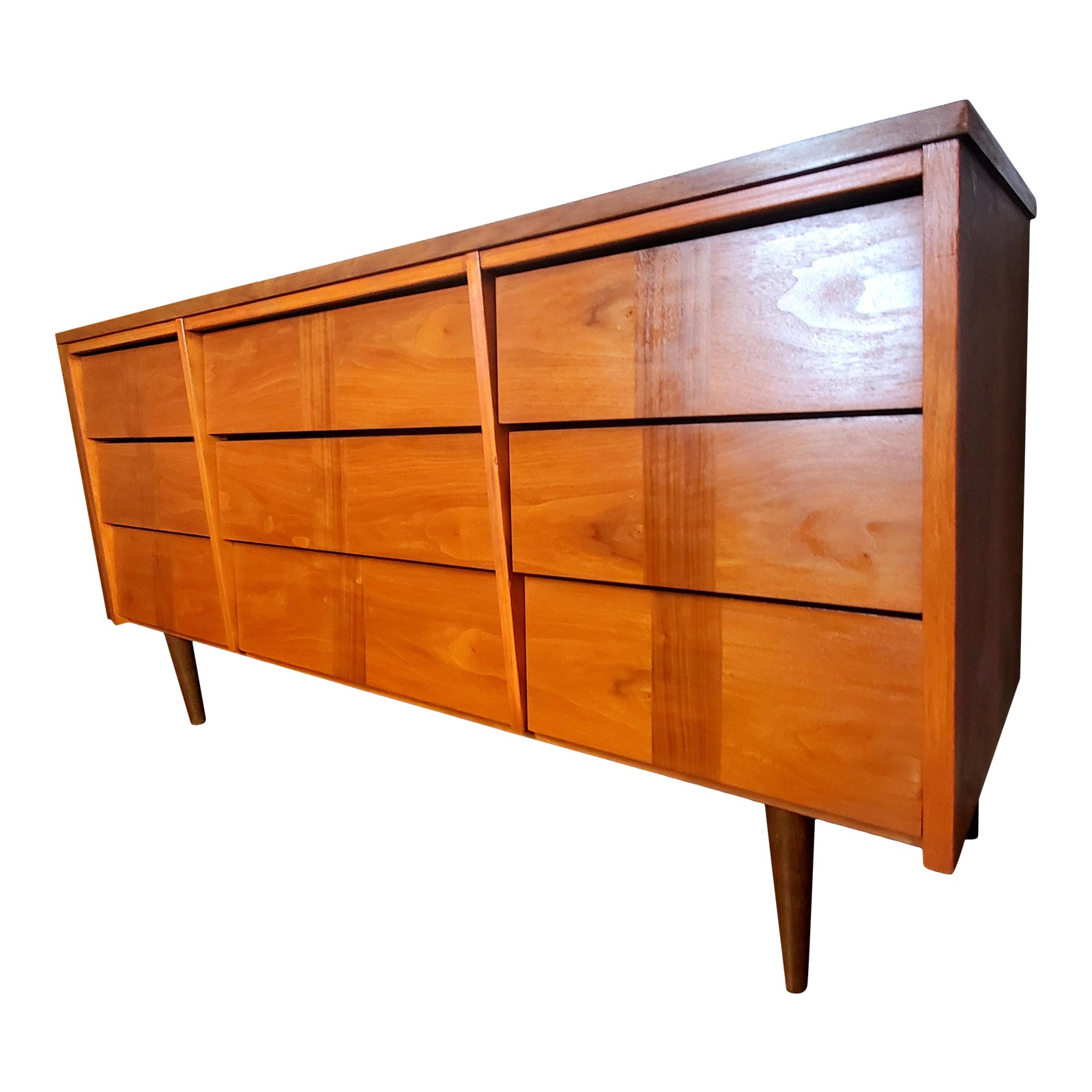 Ward Furniture Mid Century "Baby Steps" 9 Drawer Lowboy Chairish