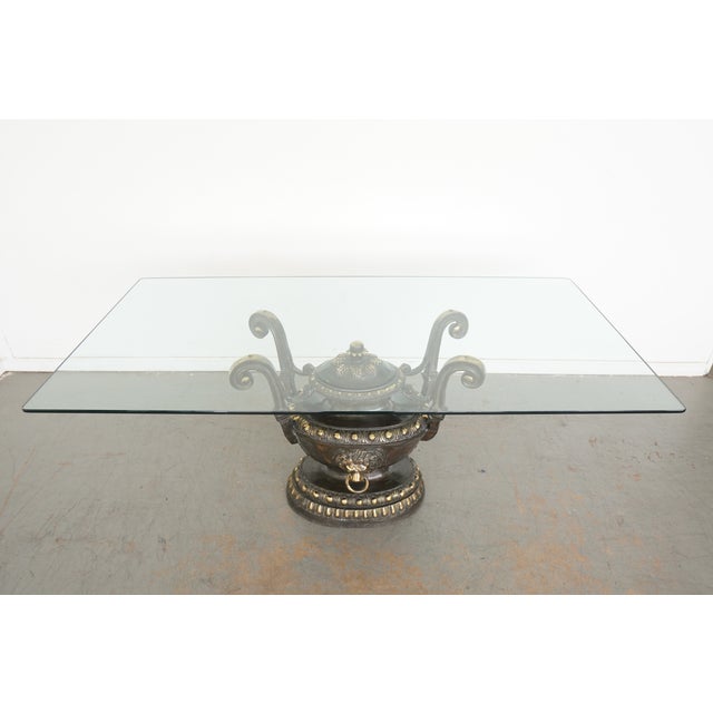 Neoclassical Vintage La Barge Neoclassical Glass Top Dining Table For Sale - Image 3 of 15