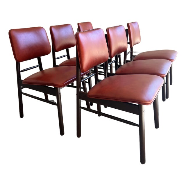 Newly Upholstered and Refinished Mid Century Dining Chairs by Greta Grossman - Set of 6 For Sale
