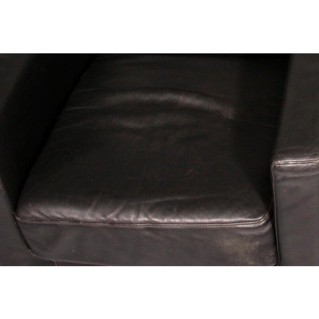 Modern Italian Leather Chairs in Steel by Natuzzi, Italy, 1970, Set of 2 For Sale - Image 4 of 12