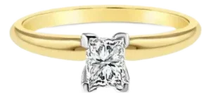 Quarater Carat Emerald Cut Solitaire Diamond Engagement Ring, Size 9