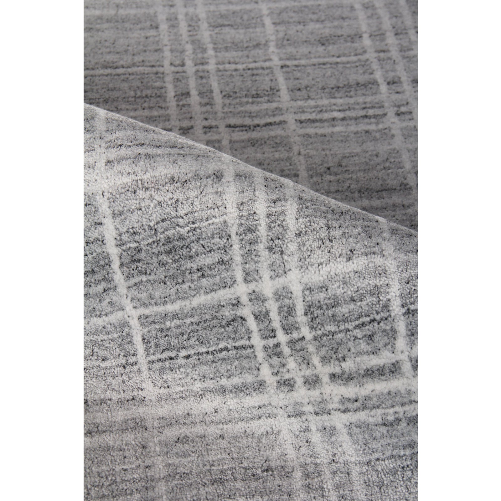 Cambridge Hand loom Bamboo/Silk Gray/White Rug-9'x12