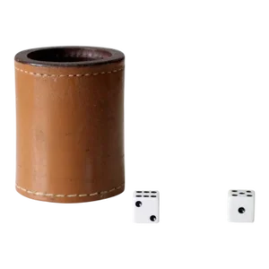 Vintage Leather Dice Cup Set