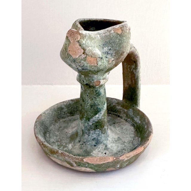 American Collection of Four Persian Glazed Ceramic Oil Lamps For Sale - Image 3 of 18