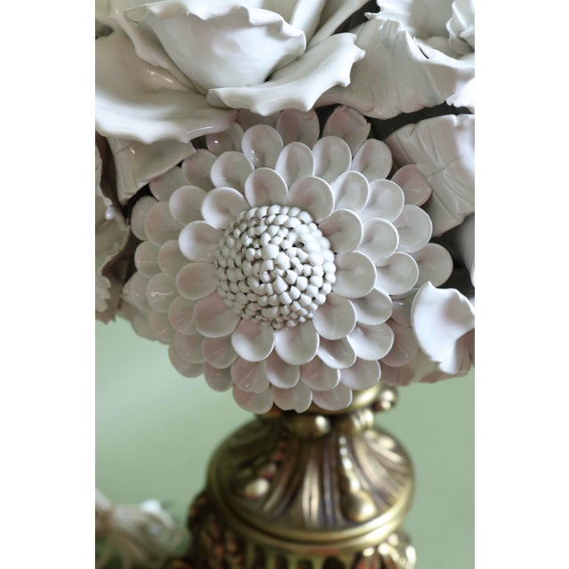 1960s 1960s Spanish Manises Ceramic Floral Table Lamps - Pair For Sale - Image 5 of 8
