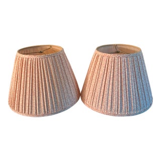 Pair of Pink and Cream Lampshades. For Sale