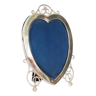 Antique Sterling Silver Heart Photo Frame by Syner & Beddoes, 1890s For Sale