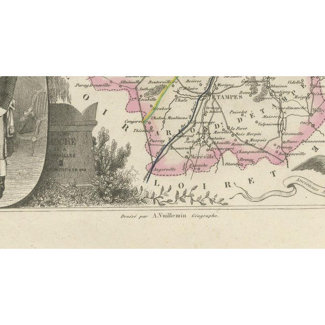 19th Century Antique Map of the Seine et Oise with Versailles by Vuillemin, 1860 For Sale - Image 5 of 12