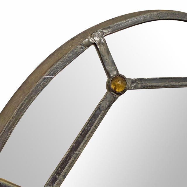 Glass Pair of Early 19th Century French Charles X Oval Leaded Mirrors For Sale - Image 7 of 13