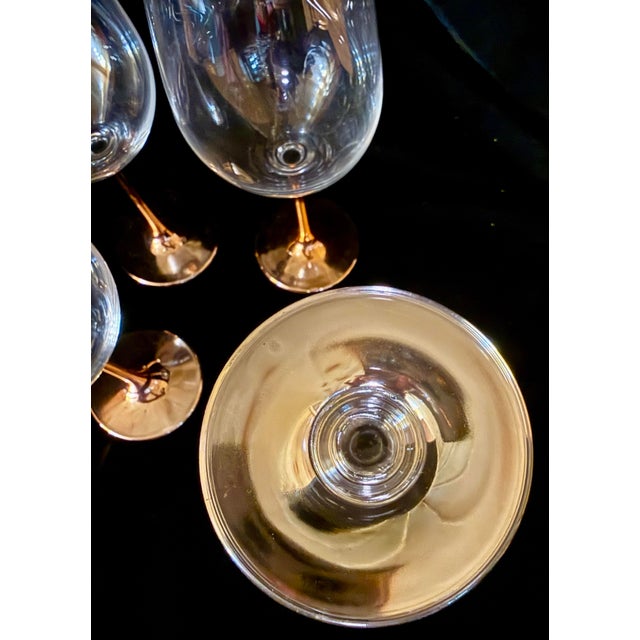 1990s 1990s Copper-Stemmed Wine Glasses - Set of 4 For Sale - Image 5 of 11