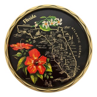 Vintage 1970s State of Florida Souvenir Tray For Sale