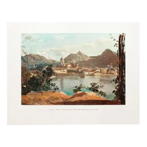 1950s After Camille Corot "The Town and Lake of Como", First Edition Swiss Full-Color Print