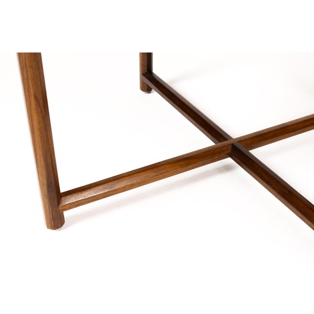 1960s Danish Modern Mid Century Square Walnut Janus Side Table — Edward Wormley for Dunbar For Sale In Los Angeles - Image 6 of 8