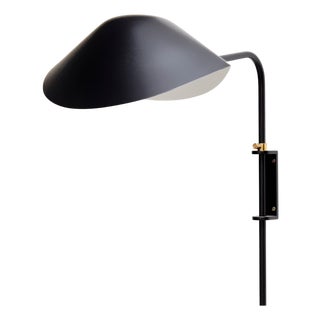 Mid-Century Modern Black Anthony Wall Lamp by Serge Mouille For Sale