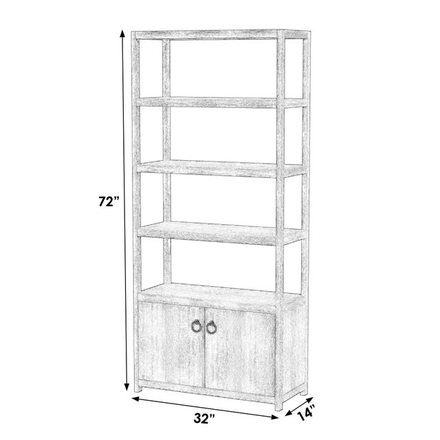 Modern Lark 32 in. W x 72 in. H Wood 4 Tier Etagere Bookcase, Natural For Sale - Image 3 of 8